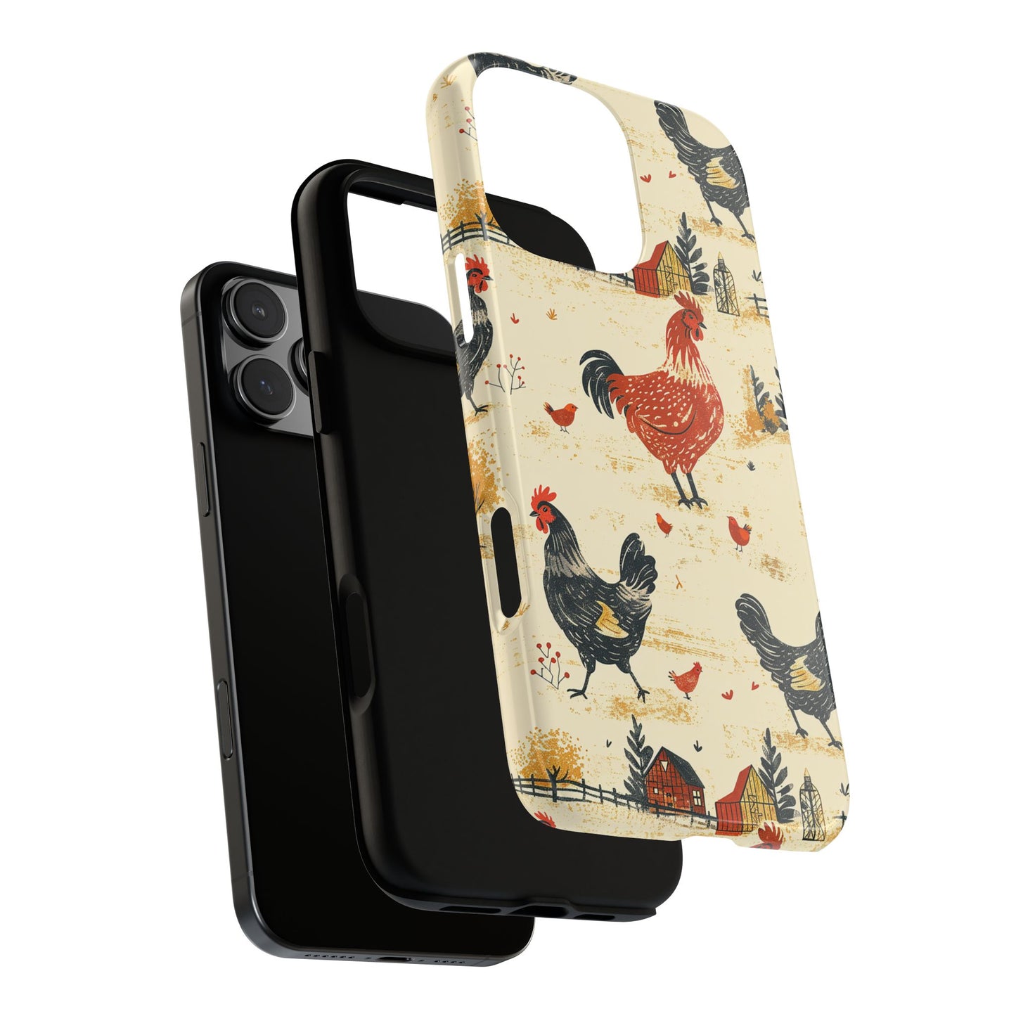 Red Black Chickens Tough Phone Case