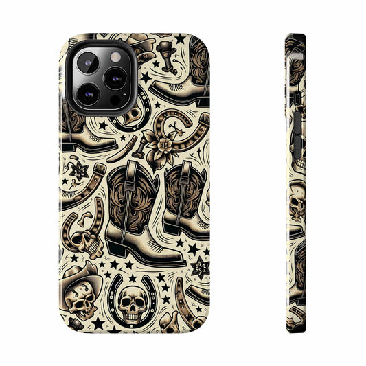 Skulls Boots Horseshoes Phone Case