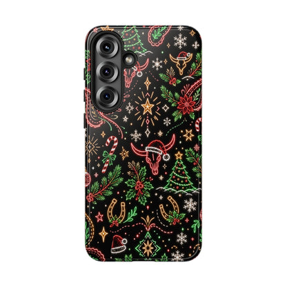 Neon Christmas Skulls Tough Case