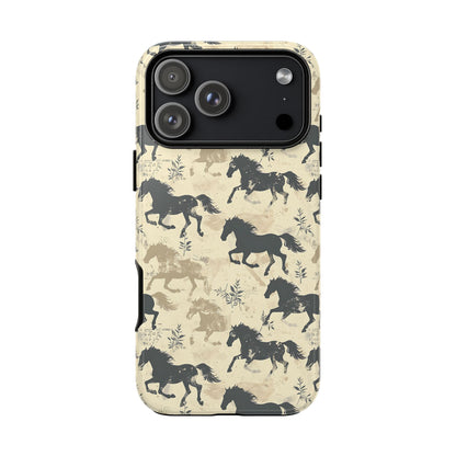 Taupe Horses Tough Phone Case