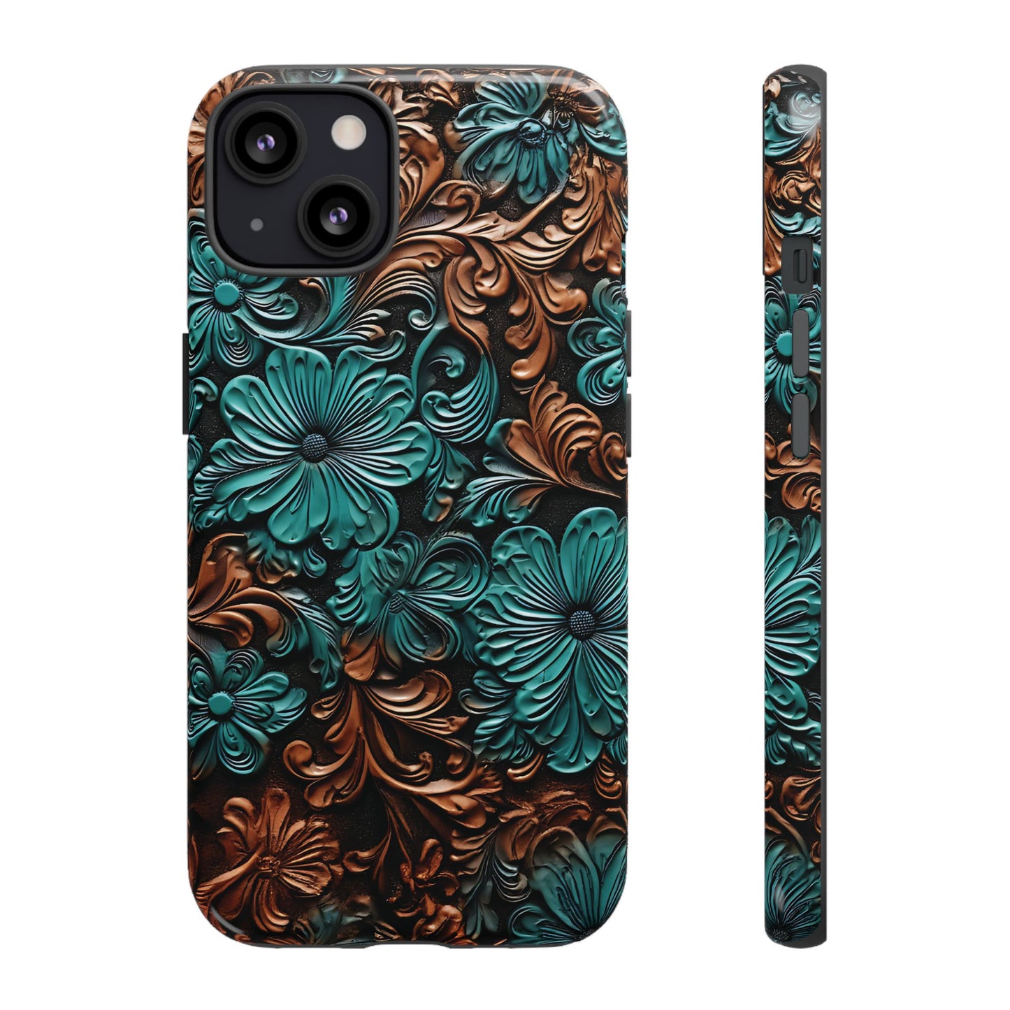 Faux Tooled Floral Tough Case