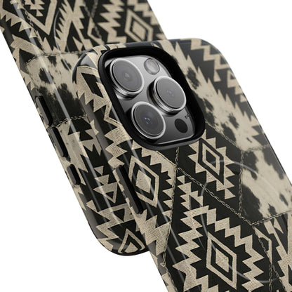 Black Aztec Quilt Magnetic Case