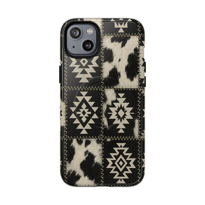 Black Aztec Patchwork Magnetic Case