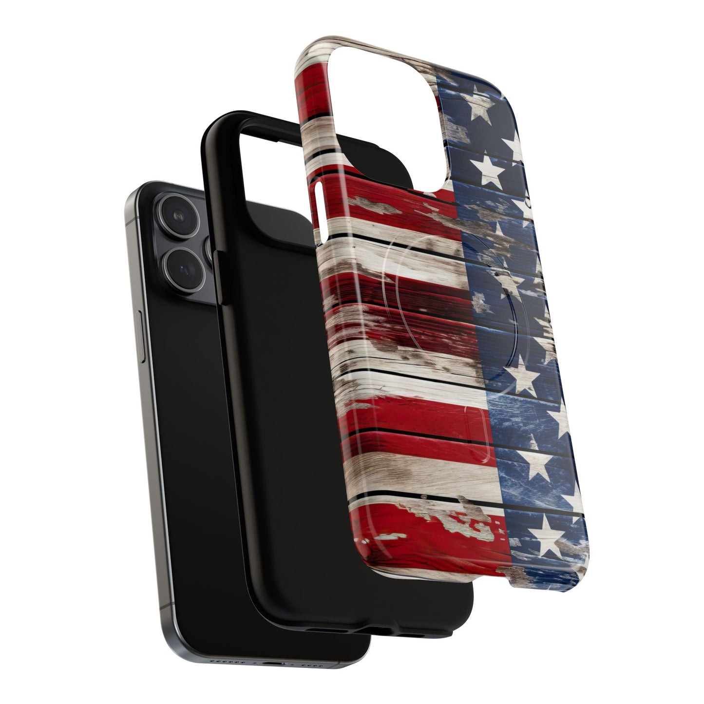 Wood Stars Stripes Magnetic Case