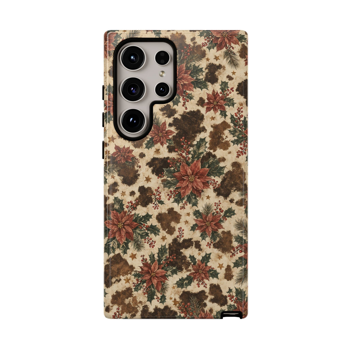 Cowhide Poinsettia Tough Case