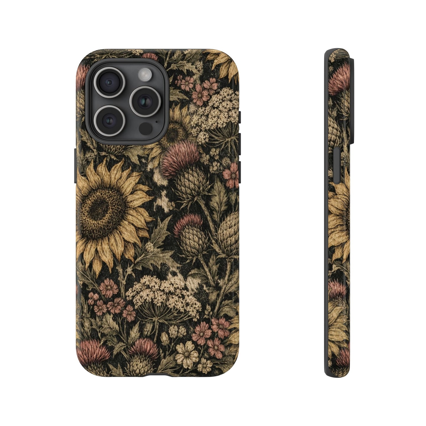 Cowhide Sunflower Thistles Tough Case