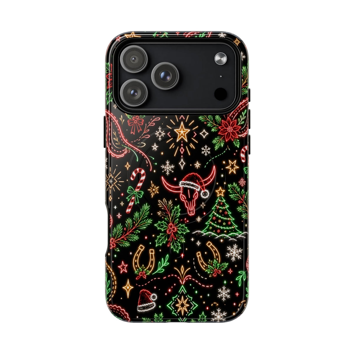 Neon Christmas Skulls Magnetic Case