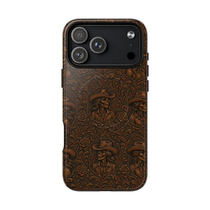 Tooled Skeleton Cowgirl Magnetic Case