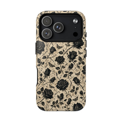 Black Rose Bone Magnetic Case