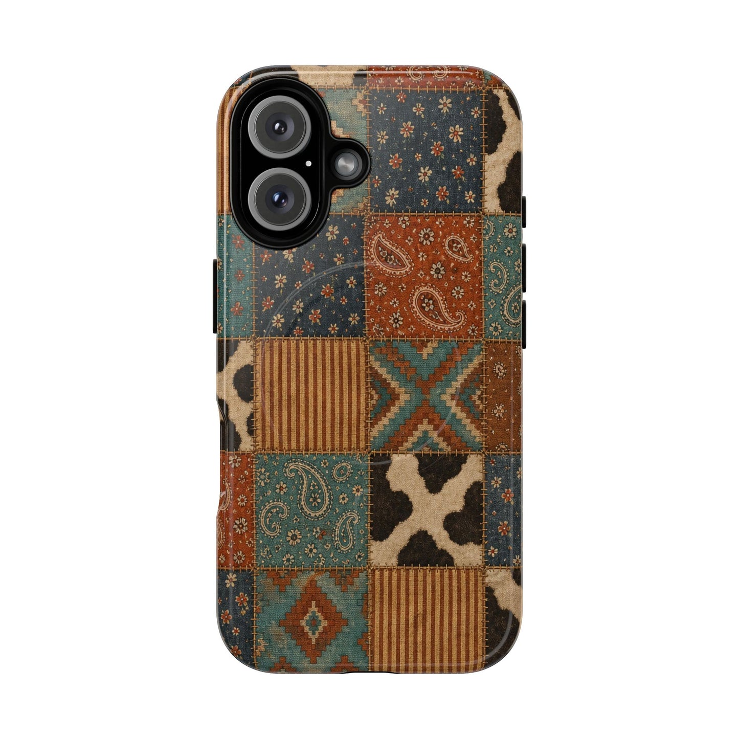 Turquoise Patchwork Magnetic Case