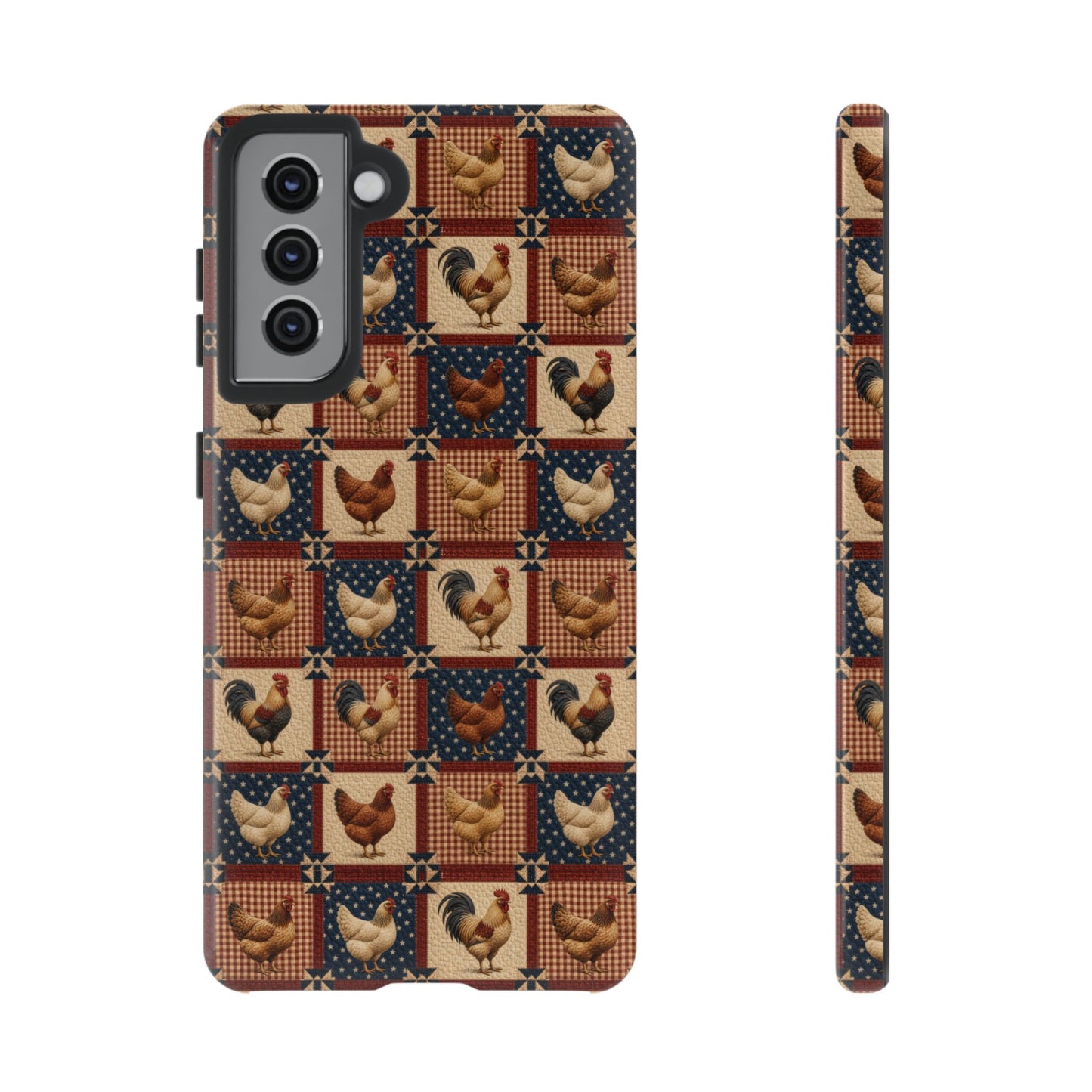 Patriotic Chicken Patchwork Tough Case