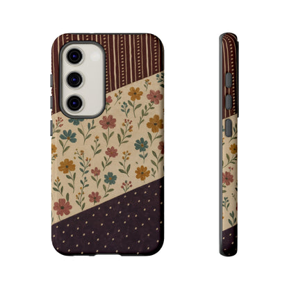 Fall Floral Stripe Tough Case