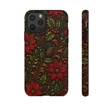 Carved Christmas Holly Tough Case