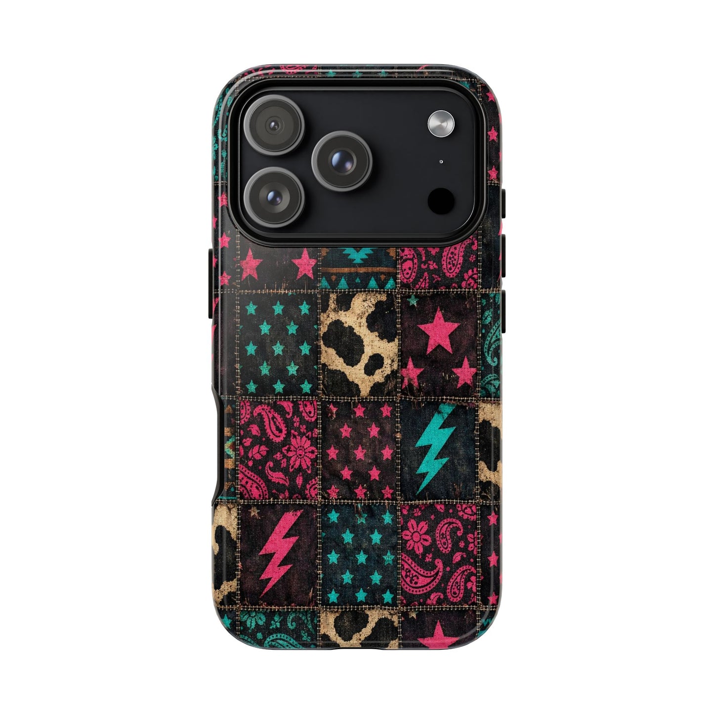 Neon Cowhide Patchwork Tough Case