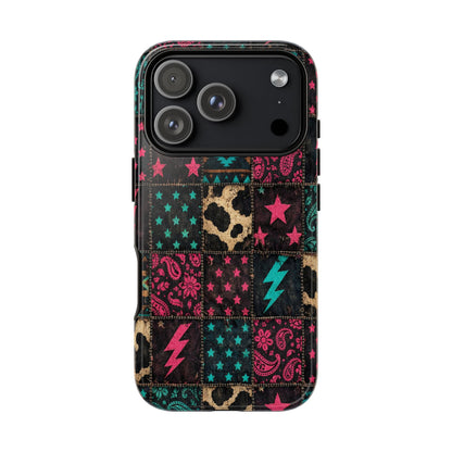 Neon Cowhide Patchwork Tough Case