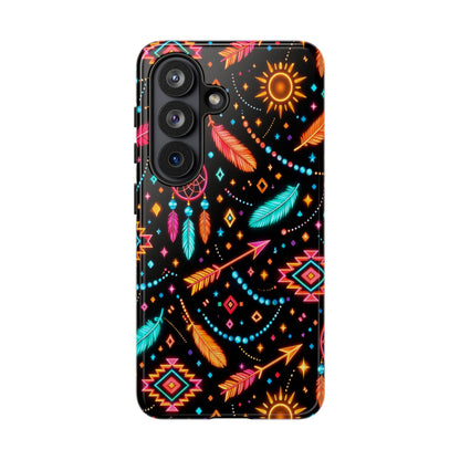 Neon Aztec Feather Tough Case