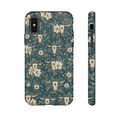 Turquoise Winter Skull Tough Case