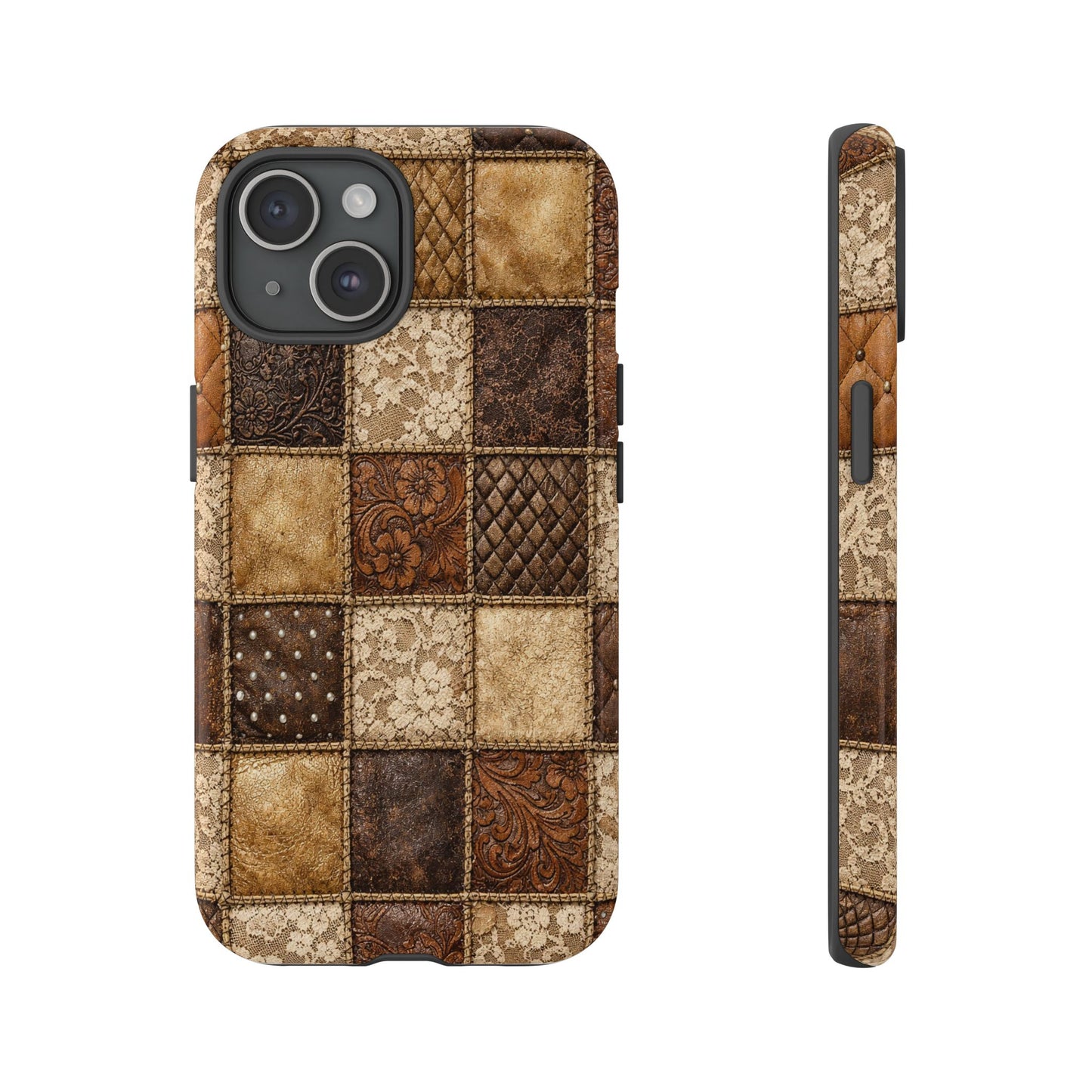 Leather Lace Patchwork Tough Case
