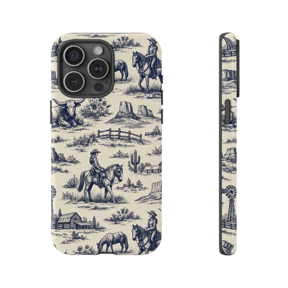 Western Toile Navy Tough Case
