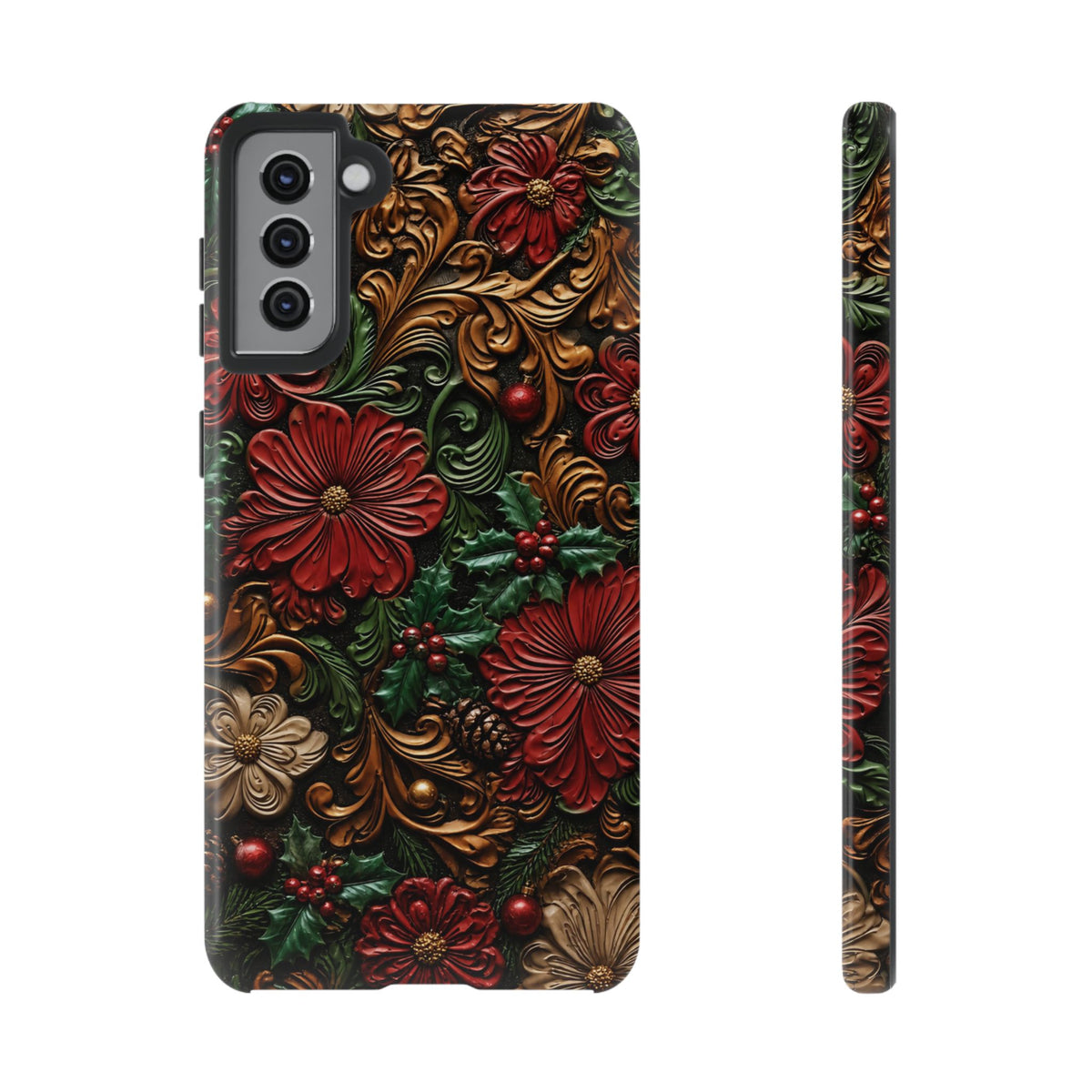 Tooled Christmas Blooms Tough Case