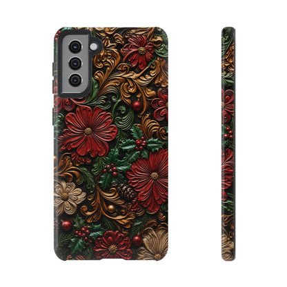 Tooled Christmas Blooms Tough Case