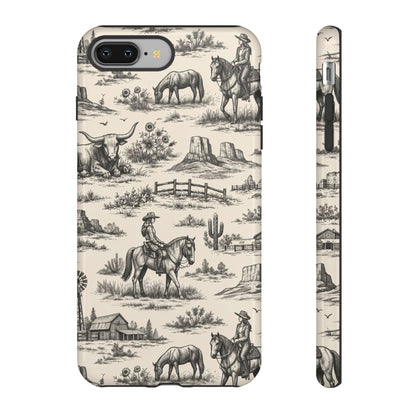 Western Toile Black Tough Case