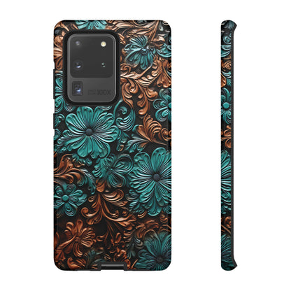 Faux Tooled Floral Tough Case
