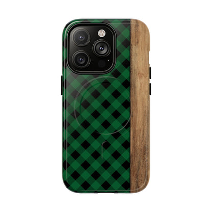 Green Plaid Magnetic Case
