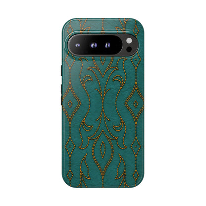 Teal Vine Stitch Tough Phone Case