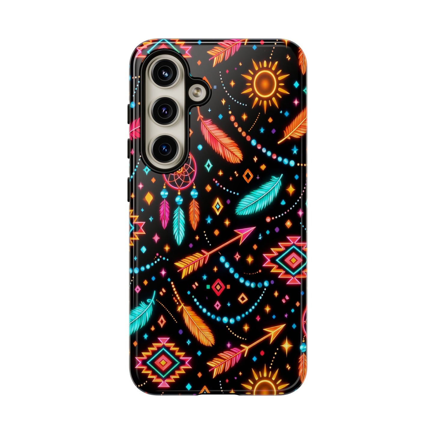 Neon Aztec Feather Tough Case