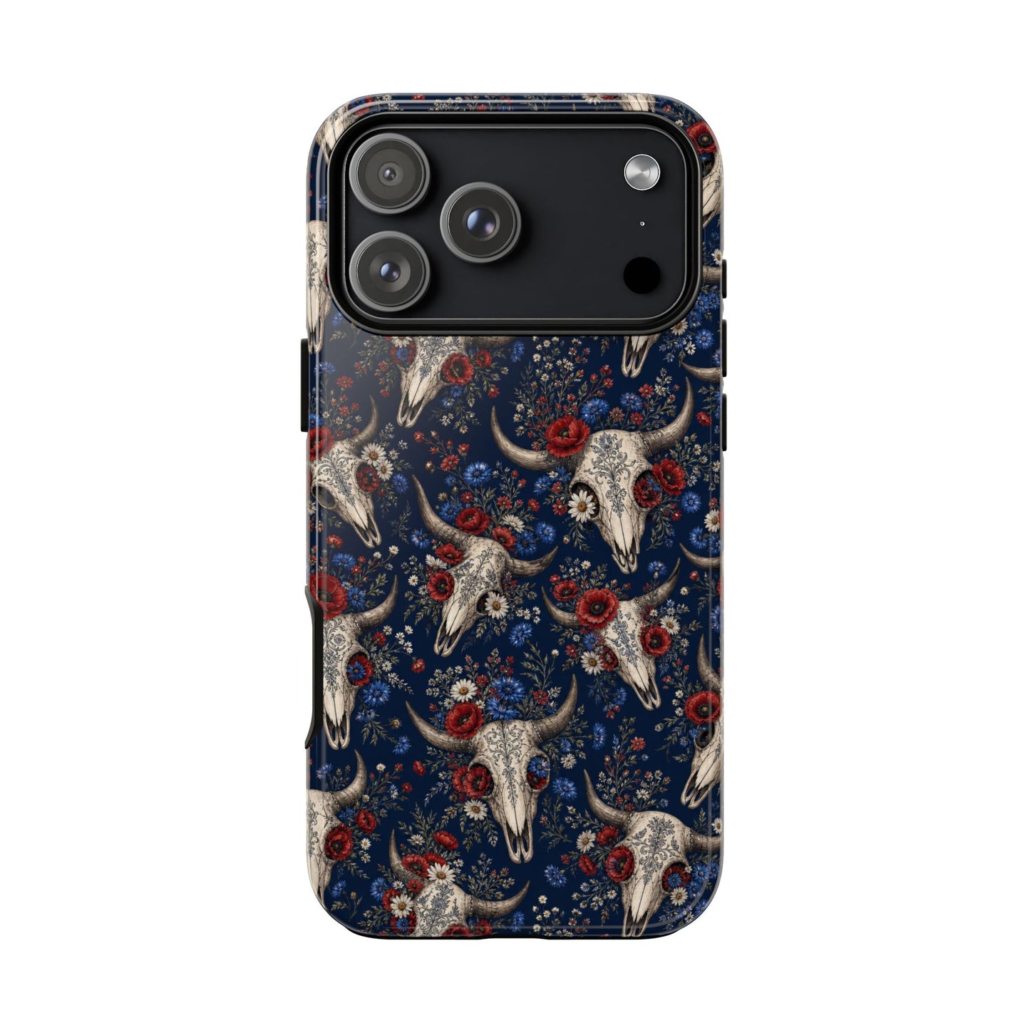Patriotic Floral Skulls Tough Case