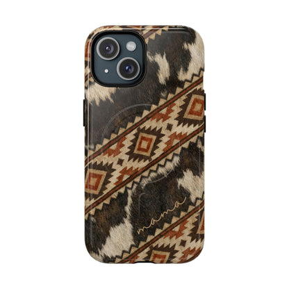 Cowhide Aztec Mama Magnetic Case