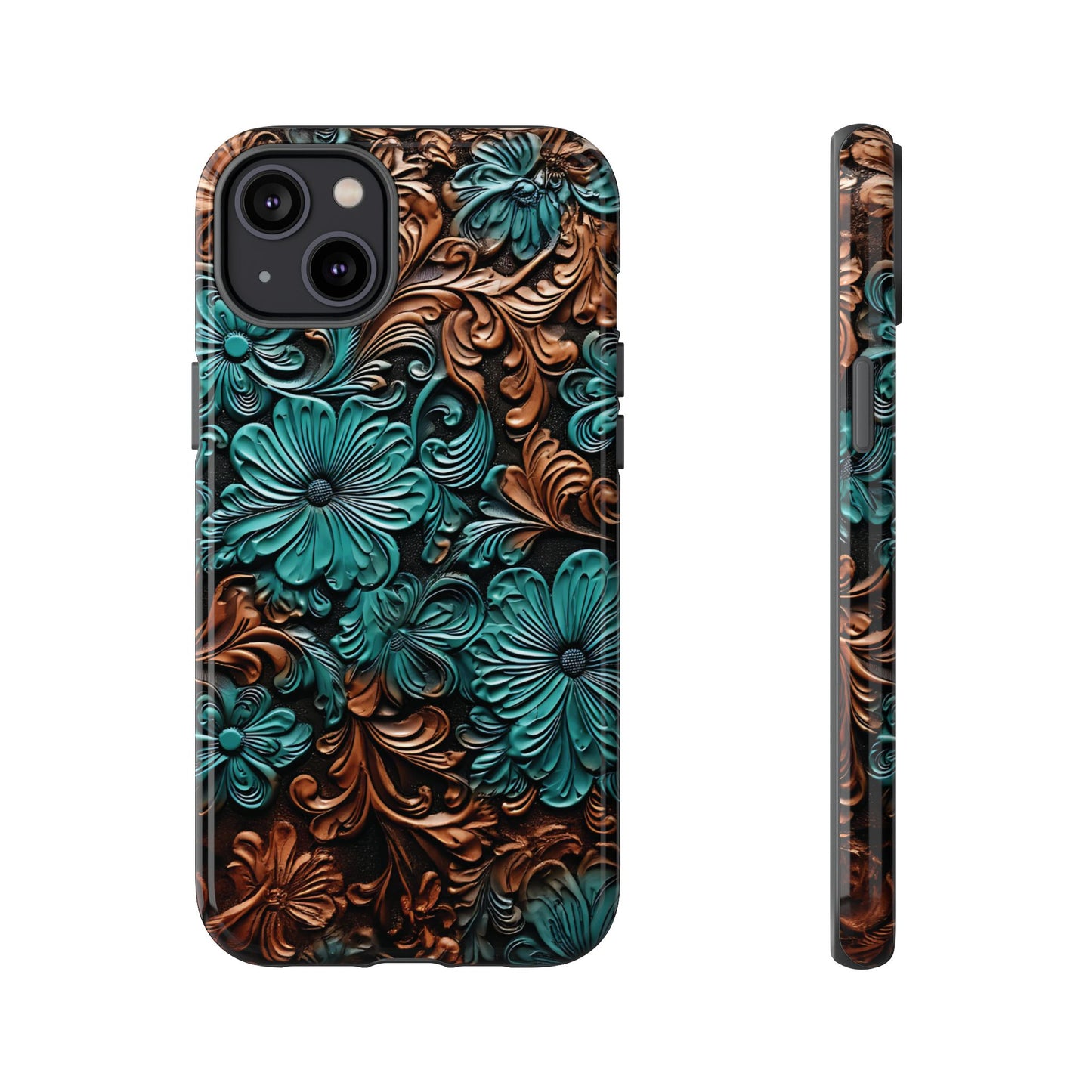 Faux Tooled Floral Tough Case
