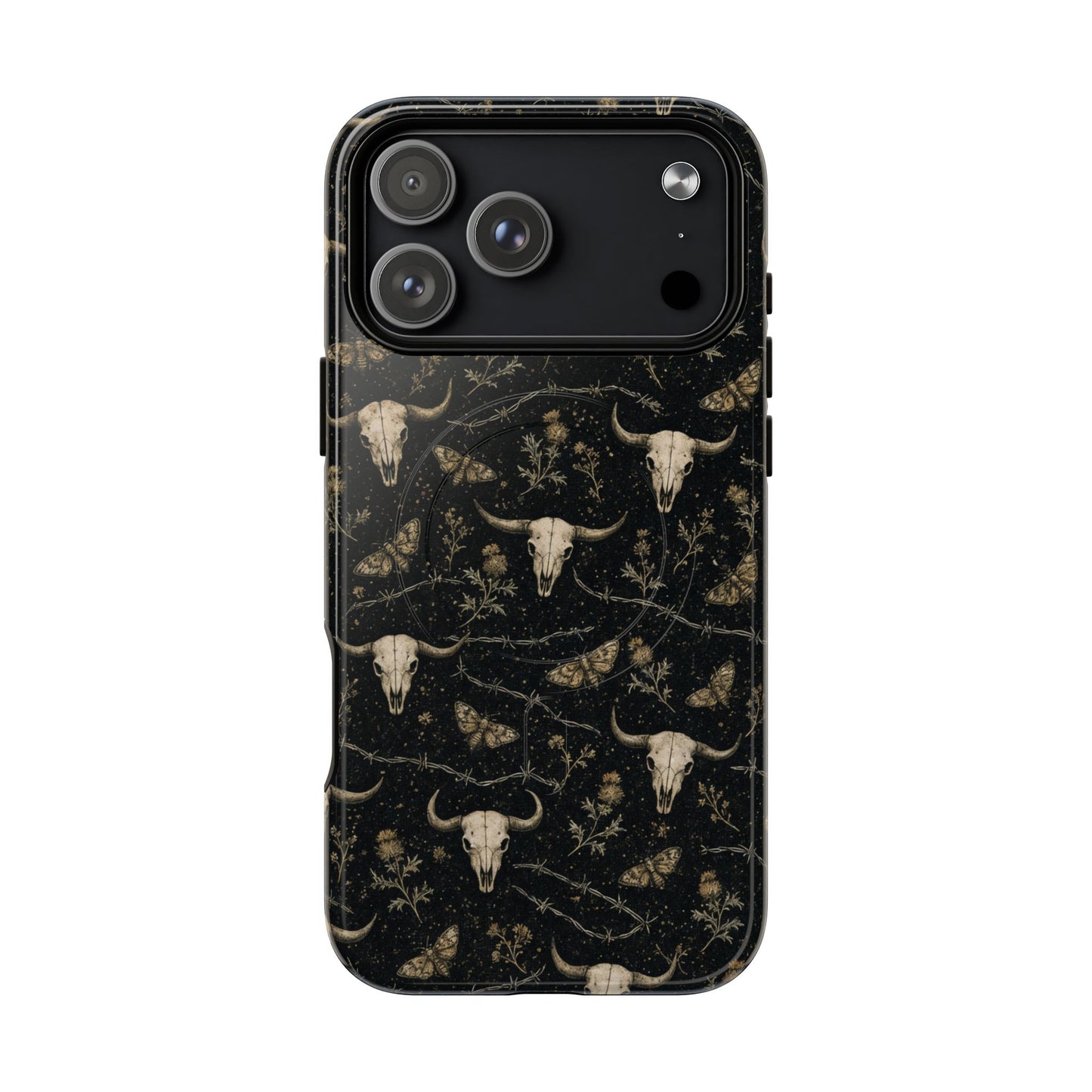 Bull Skull Barbwire Magnetic Case