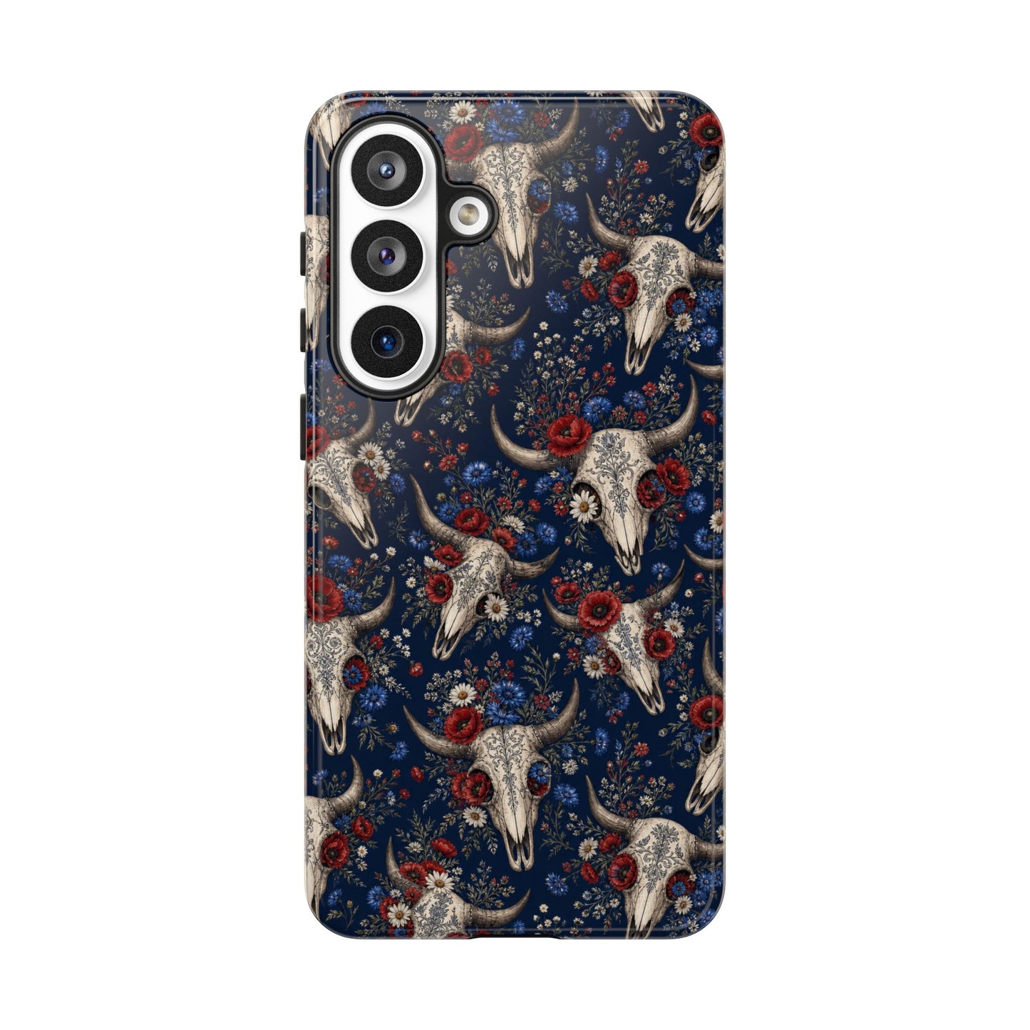 Patriotic Floral Skulls Tough Case