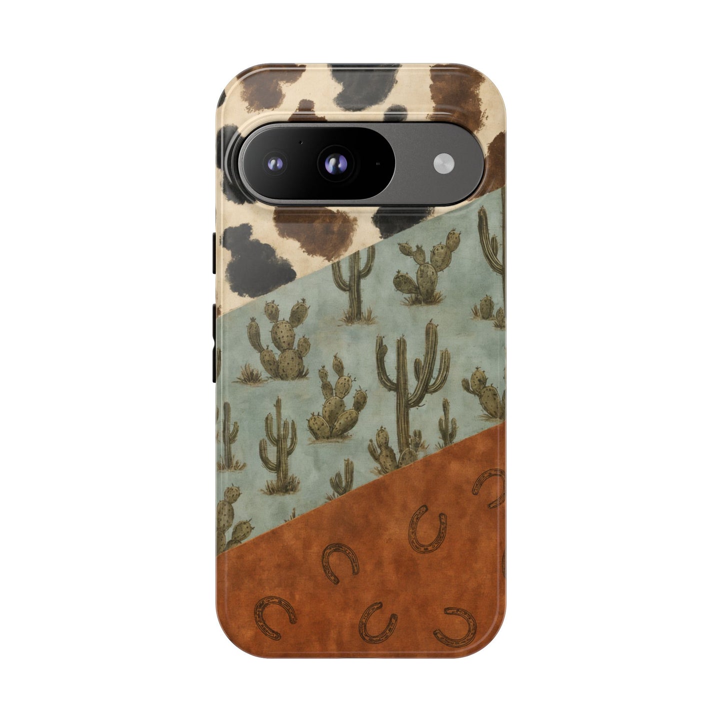 Cowhide Turquoise Cactus Tough Case
