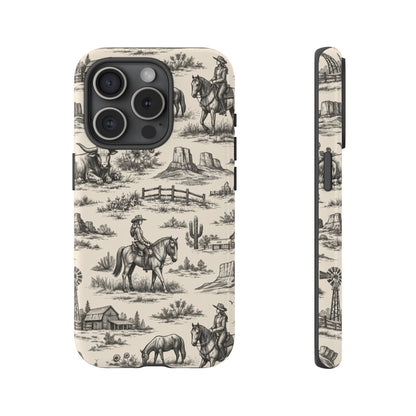 Western Toile Black Tough Case