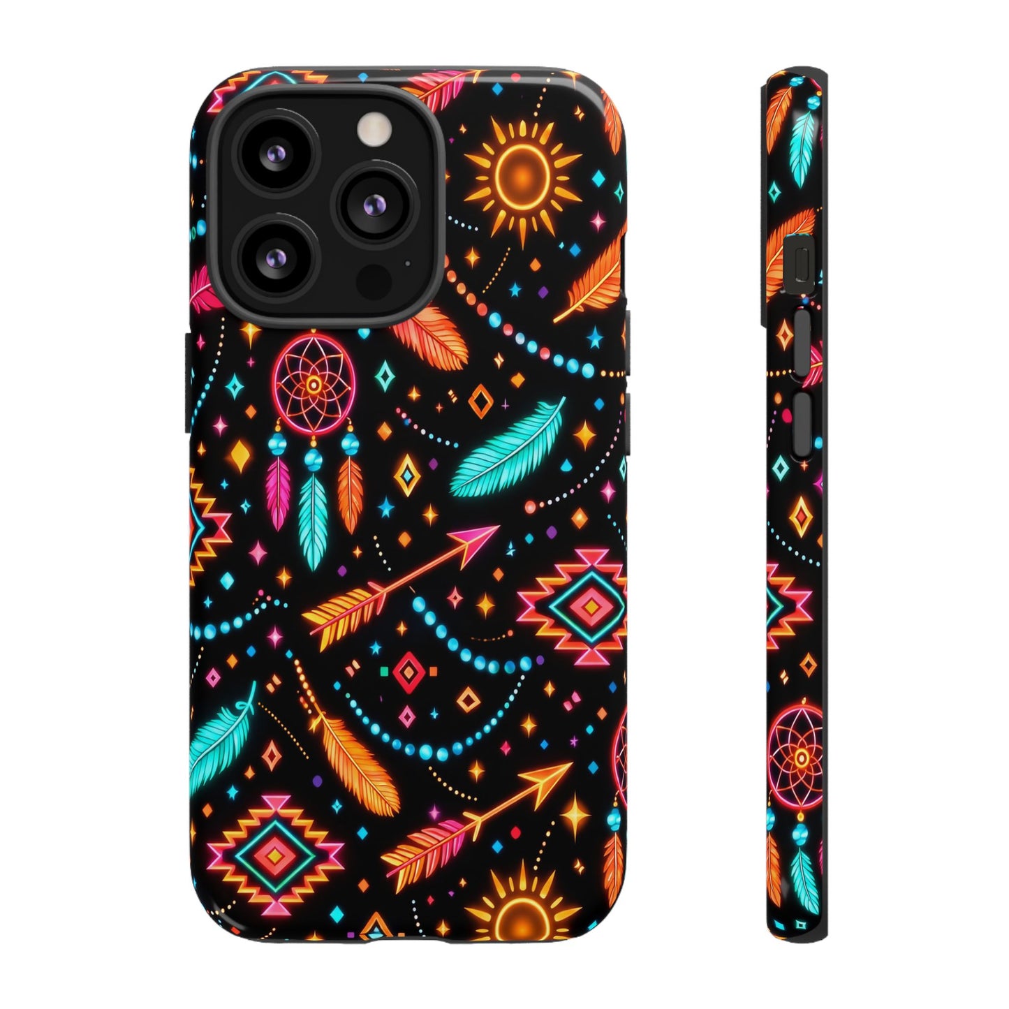 Neon Aztec Feather Tough Case