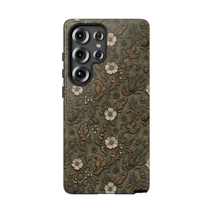 Sage Tooled Roses Tough Case