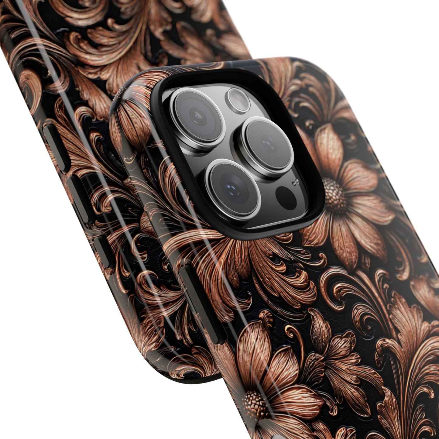 Rose Gold Floral Tough Case