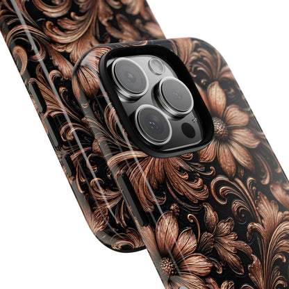 Rose Gold Floral Tough Case
