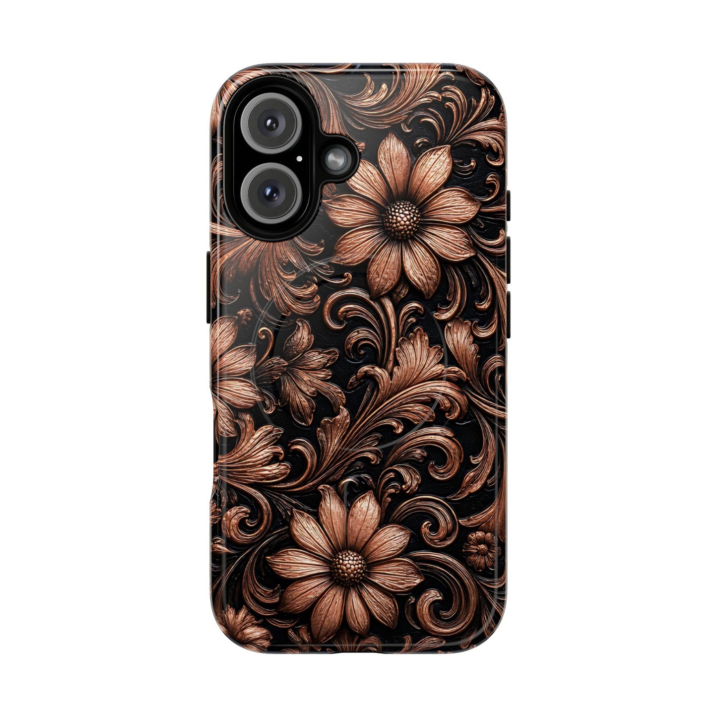 Rose Gold Floral Magnetic Case