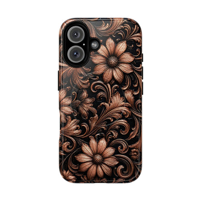 Rose Gold Floral Magnetic Case