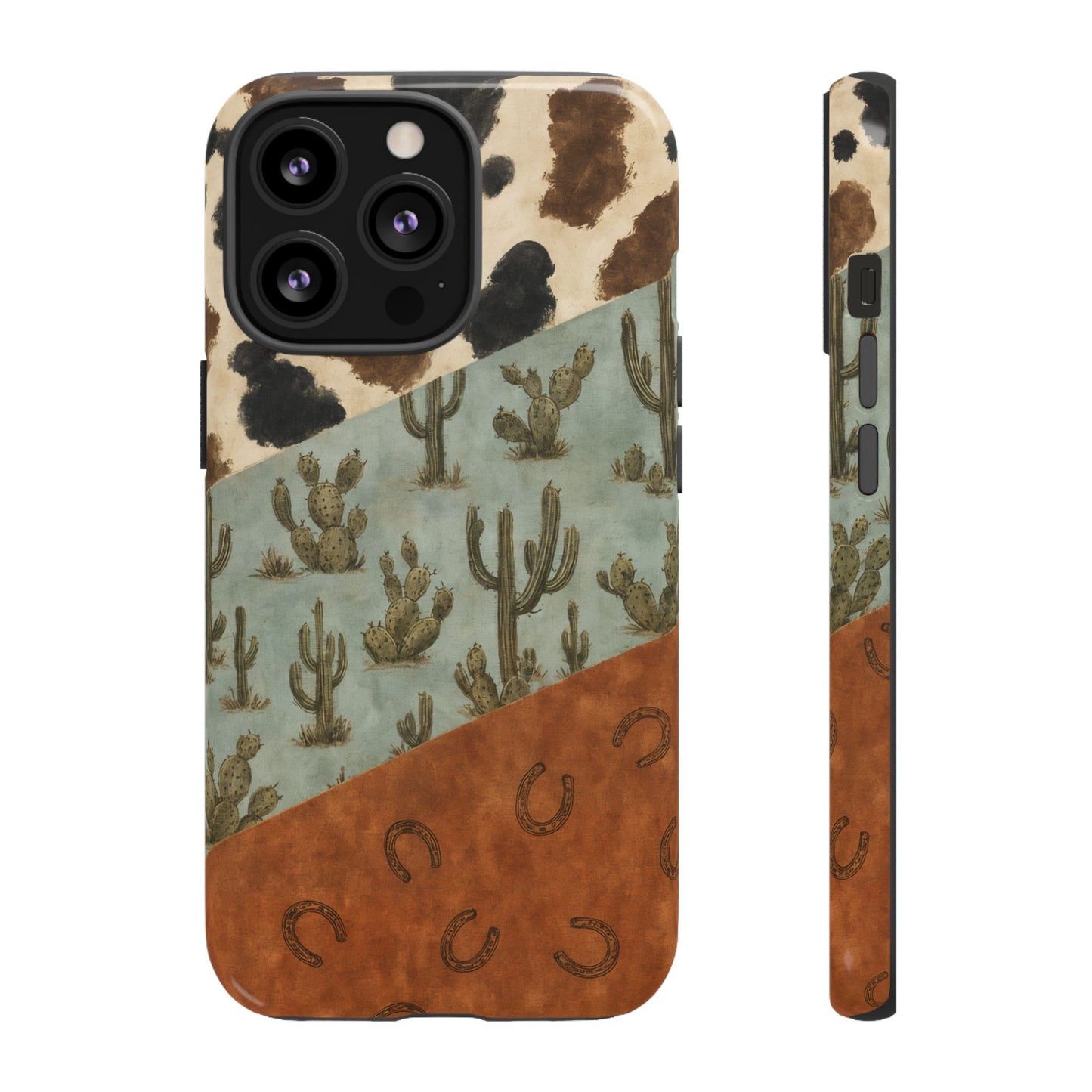 Cowhide Turquoise Cactus Tough Case