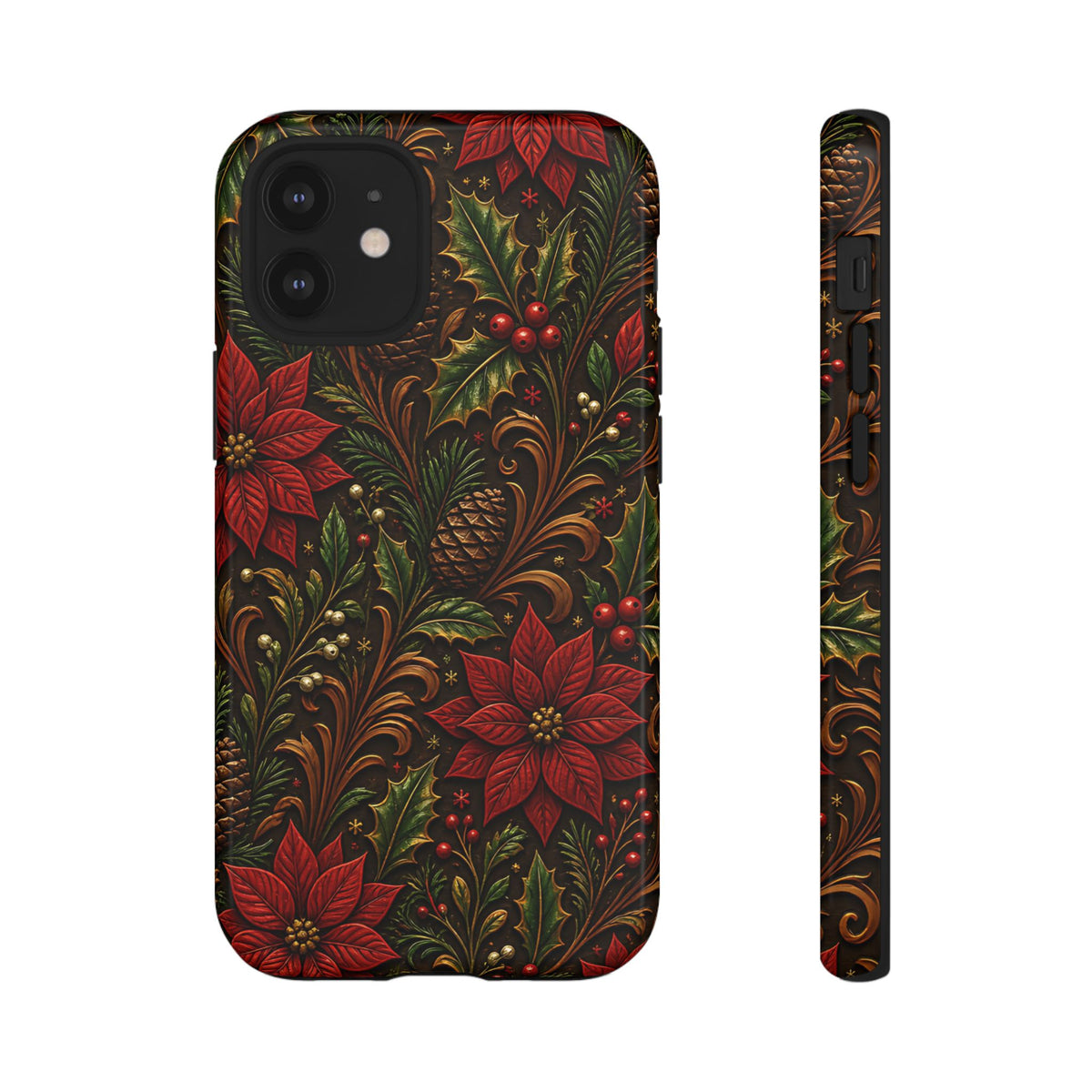 Carved Christmas Holly Tough Case