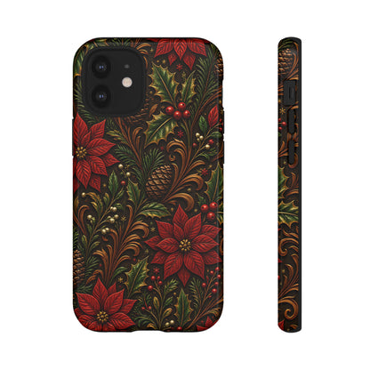 Carved Christmas Holly Tough Case