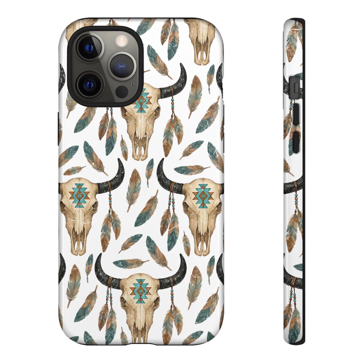 Aztec Feather Skull Tough Case