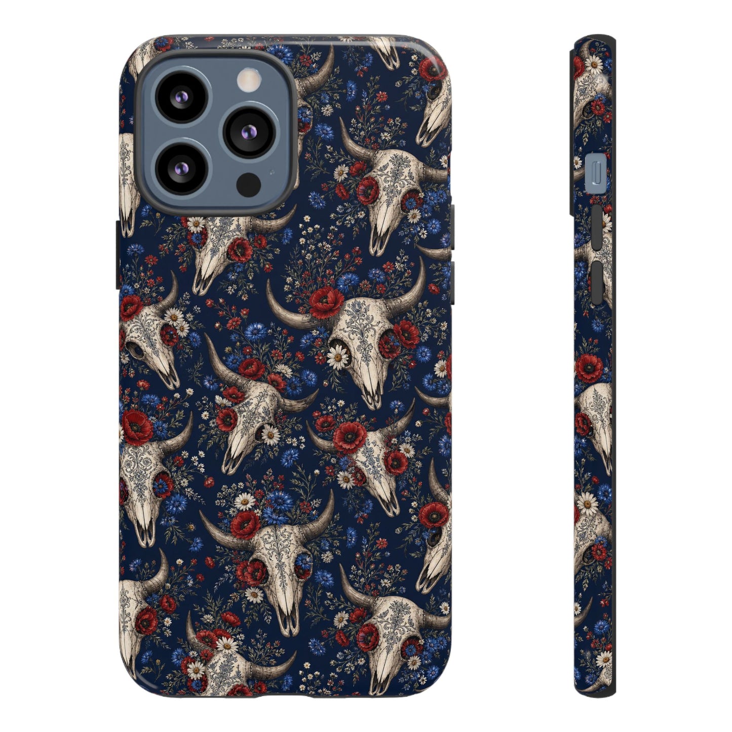 Patriotic Floral Skulls Tough Case