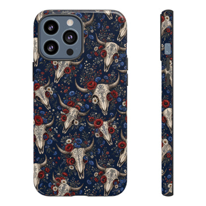 Patriotic Floral Skulls Tough Case