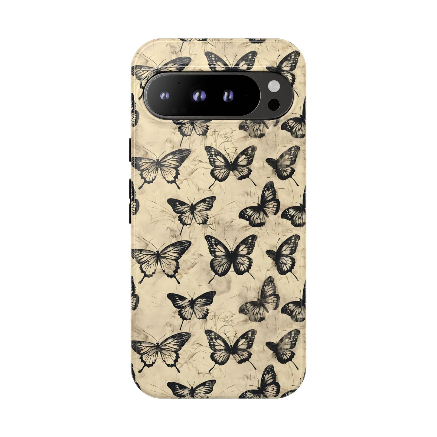 Black Vintage Butterflies Phone Case